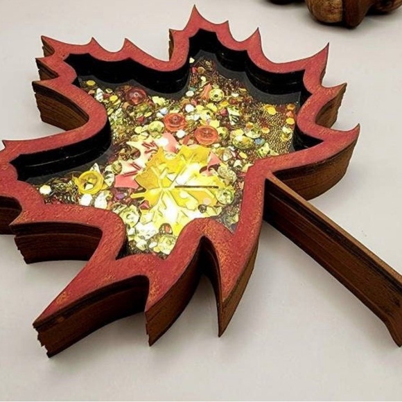 Rae Dunn Falling For You Coffee Mug & Autumn Leaf Shaker in Burgundy/Maroon/Plum - Picture 4 of 8